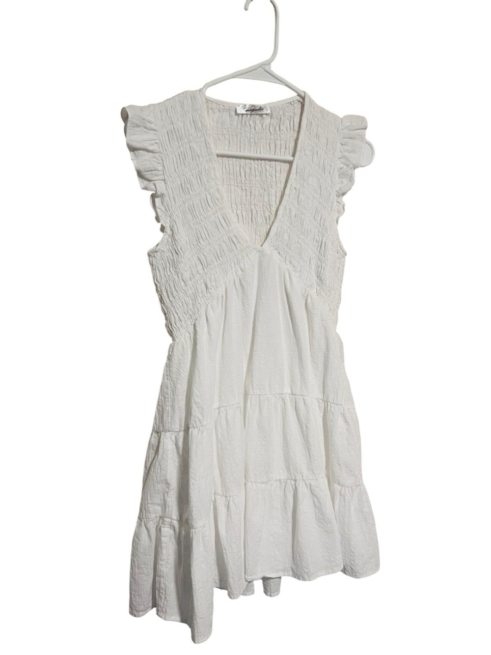 Magnolia Boutique White Dress Women’s Large Boho Beach Classic Cottagecore NWOT - Picture 6 of 6